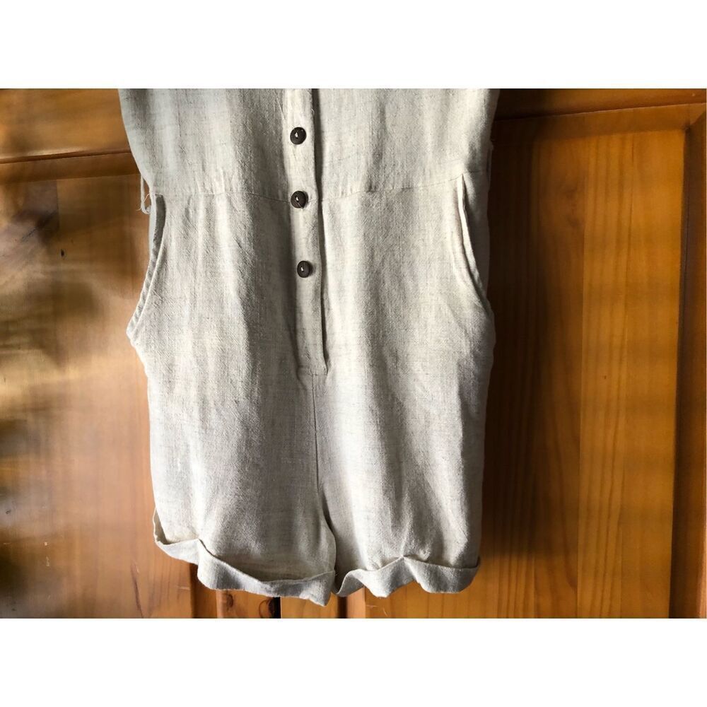 Vici Garned Pocketed Button Down Romper Size M - Picture 6 of 11